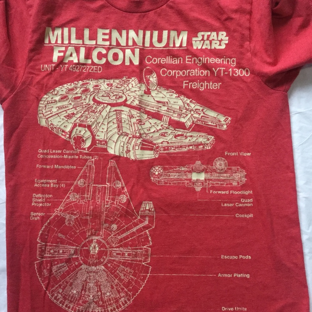 Vintage Star Wars Millennium Falcon T Shirt.